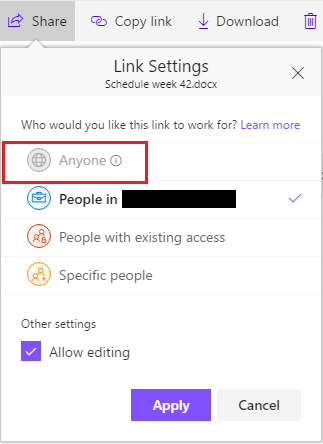 SharingAnyoneDisabled
