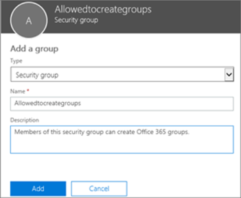 Allowedtocreategroups