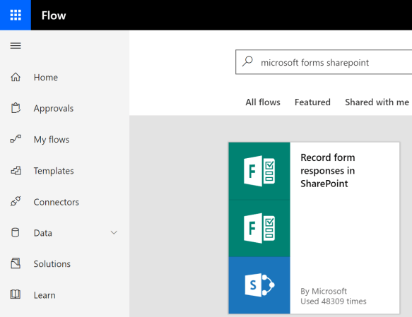 reckord forms responses in SharePoint
